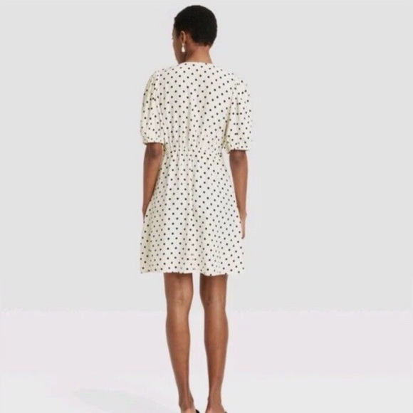 Women's Balloon Short Sleeve Mini Wrap Dress - Picture 3 of 11